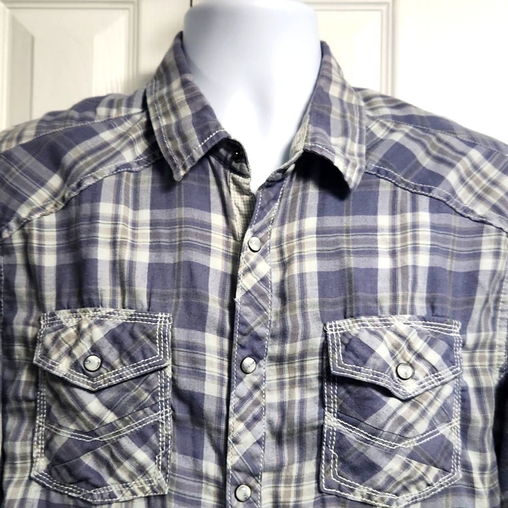 Men's BKE Western Standard Fit LS Snap Shirt Large